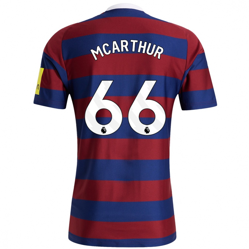 Niño Fútbol Camiseta Charlie Mcarthur #66 Burdeos Azul Marino 2ª Equipación 2024/25 México