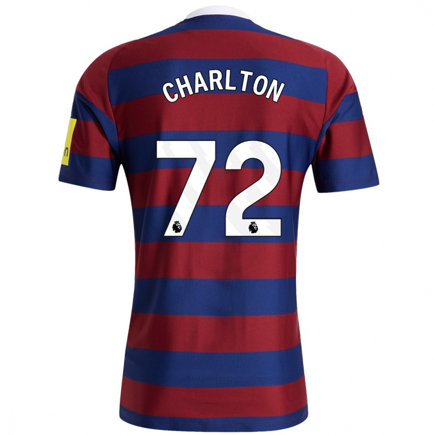 Niño Fútbol Camiseta Dylan Charlton #72 Burdeos Azul Marino 2ª Equipación 2024/25 México