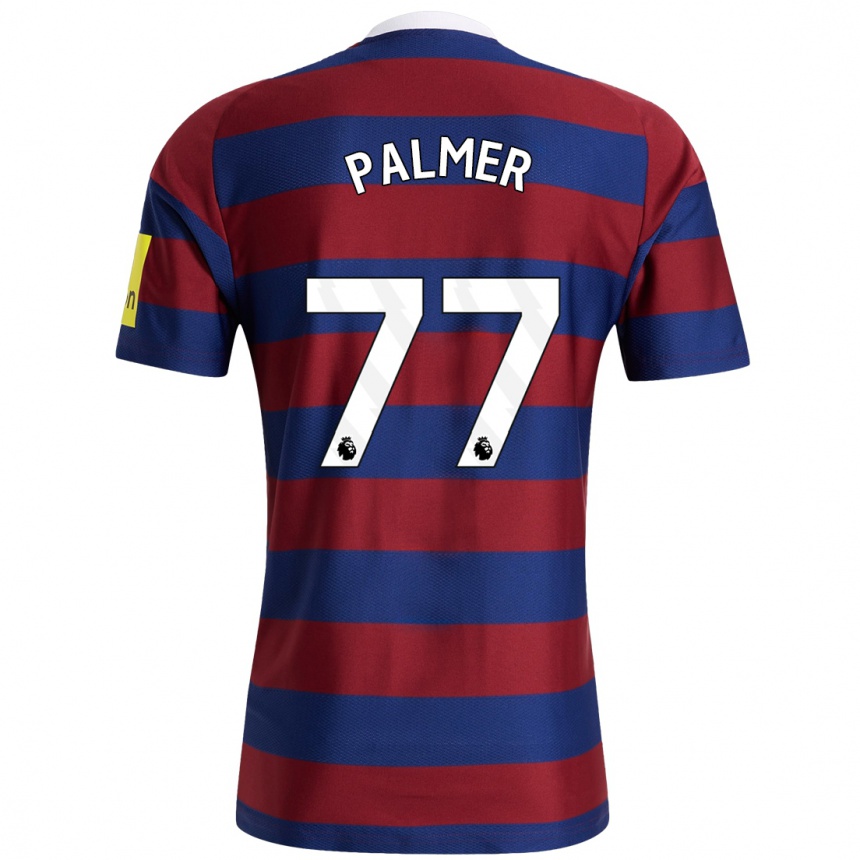 Niño Fútbol Camiseta Darren Palmer #77 Burdeos Azul Marino 2ª Equipación 2024/25 México