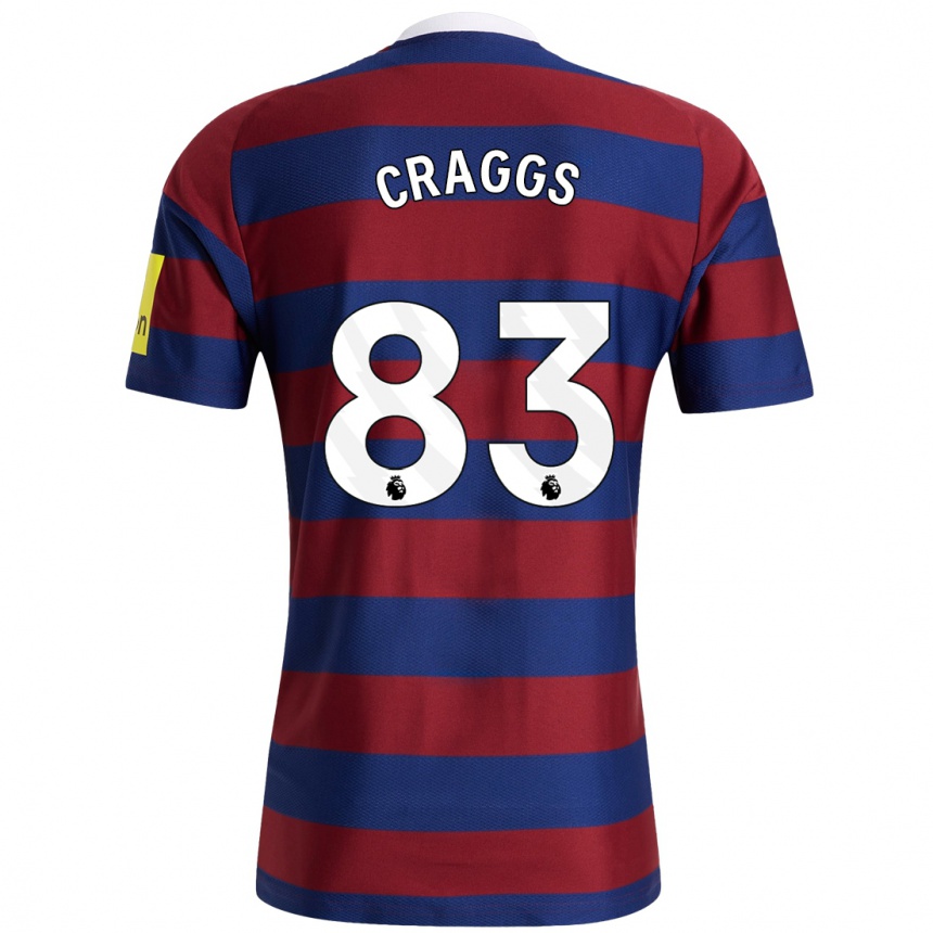 Niño Fútbol Camiseta Luke Craggs #83 Burdeos Azul Marino 2ª Equipación 2024/25 México