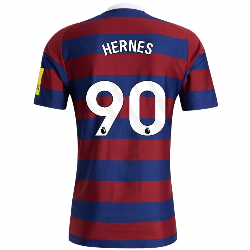 Niño Fútbol Camiseta Travis Hernes #90 Burdeos Azul Marino 2ª Equipación 2024/25 México