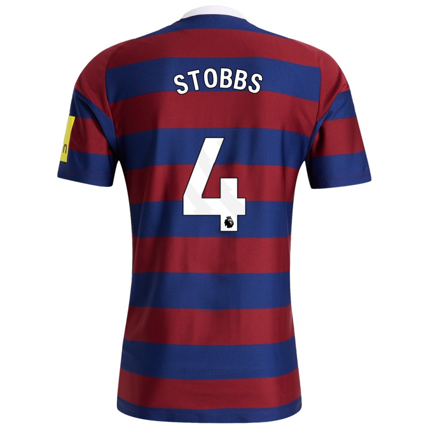 Niño Fútbol Camiseta Amber-Keegan Stobbs #4 Burdeos Azul Marino 2ª Equipación 2024/25 México