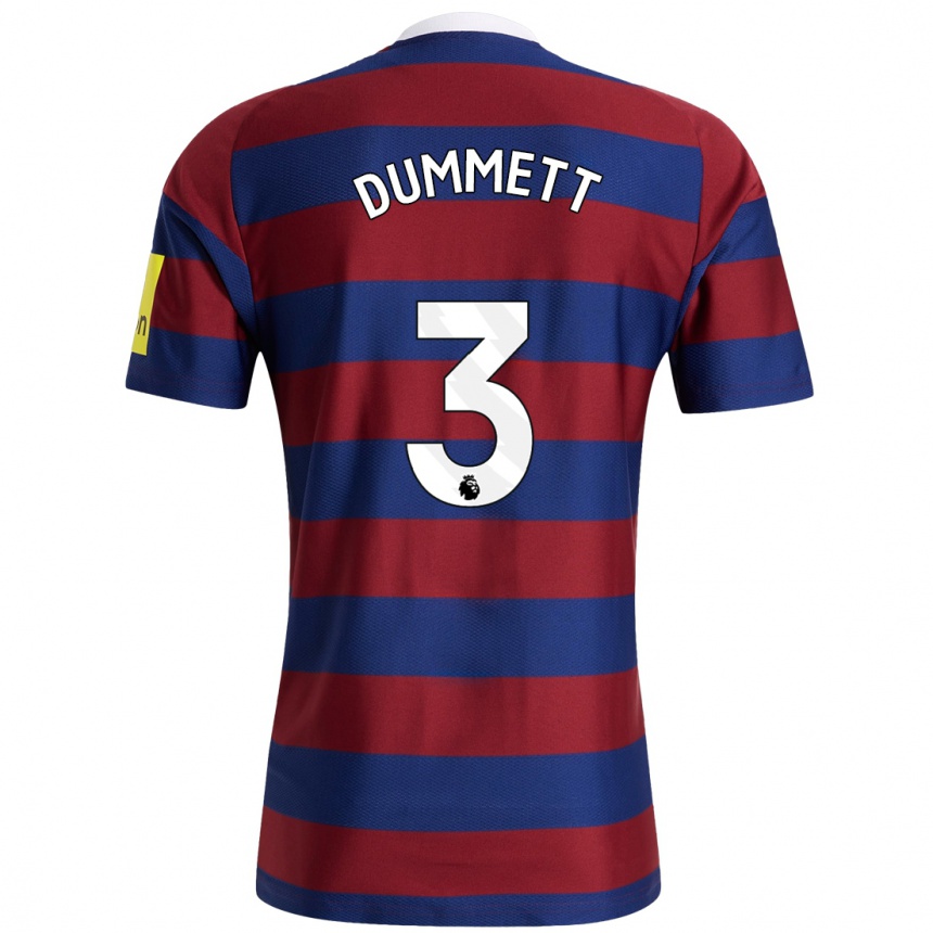 Niño Fútbol Camiseta Paul Dummett #3 Burdeos Azul Marino 2ª Equipación 2024/25 México