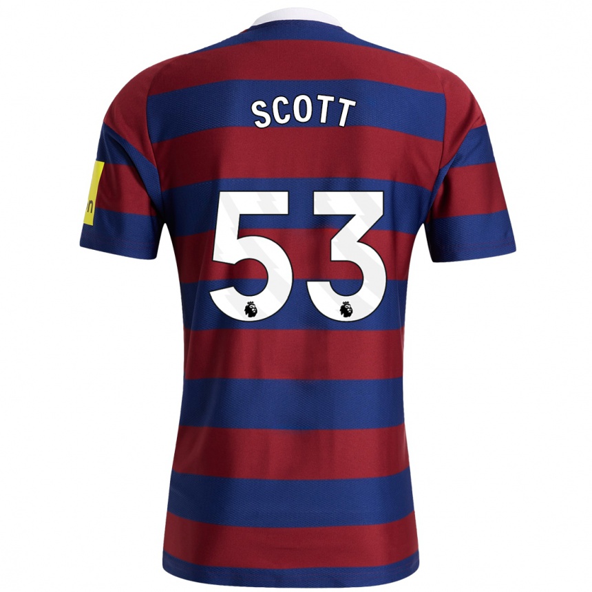 Niño Fútbol Camiseta Joshua Scott #53 Burdeos Azul Marino 2ª Equipación 2024/25 México