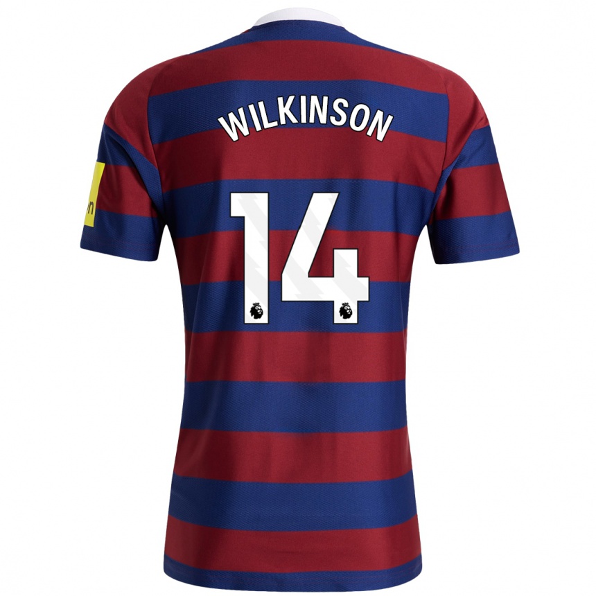 Niño Fútbol Camiseta Sharna Wilkinson #14 Burdeos Azul Marino 2ª Equipación 2024/25 México