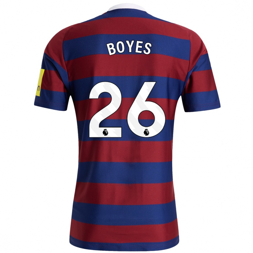 Niño Fútbol Camiseta Grace Boyes #26 Burdeos Azul Marino 2ª Equipación 2024/25 México