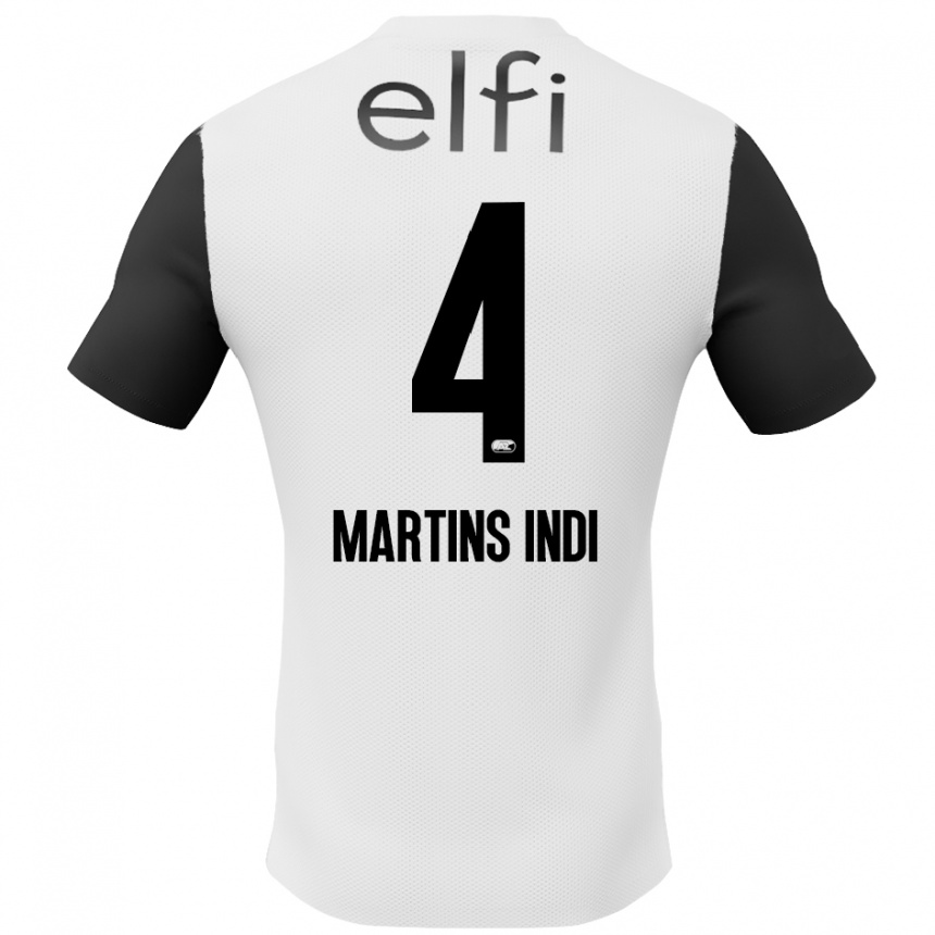 Niño Fútbol Camiseta Bruno Martins Indi #4 Blanco Negro 2ª Equipación 2024/25 México