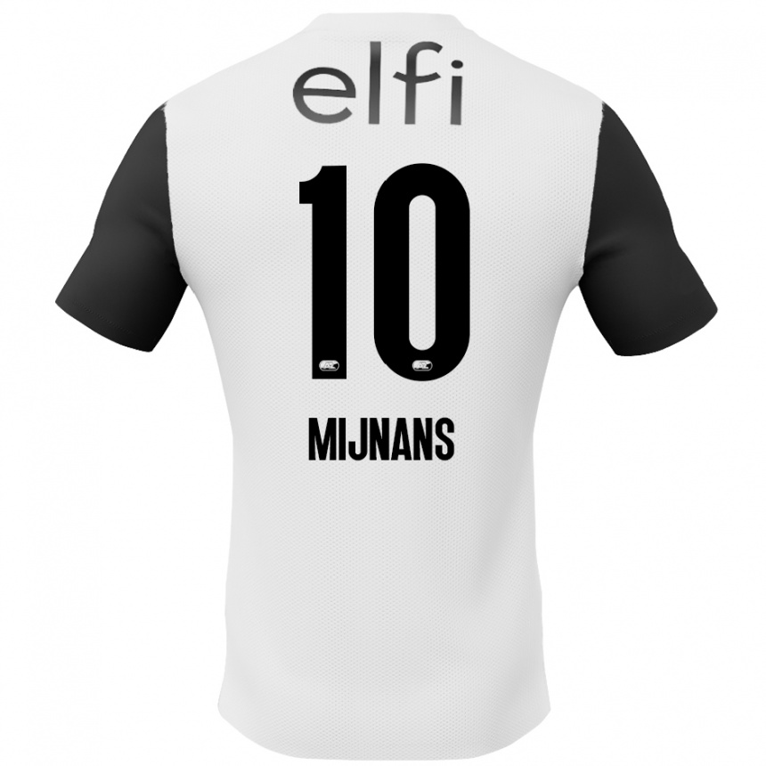 Niño Fútbol Camiseta Sven Mijnans #10 Blanco Negro 2ª Equipación 2024/25 México