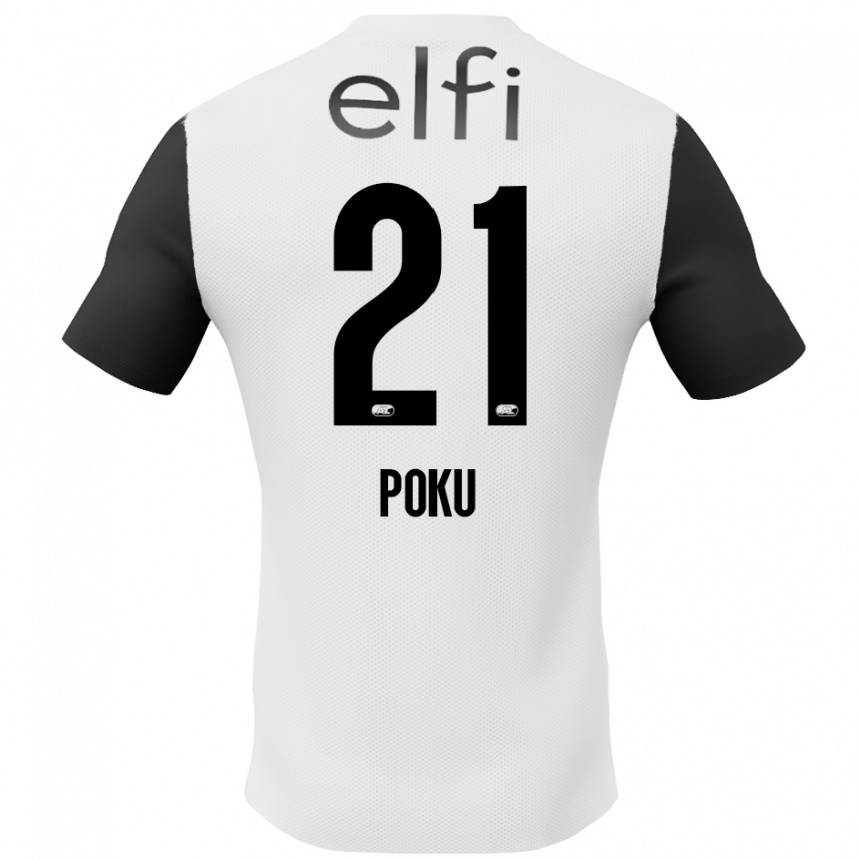 Niño Fútbol Camiseta Ernest Poku #21 Blanco Negro 2ª Equipación 2024/25 México