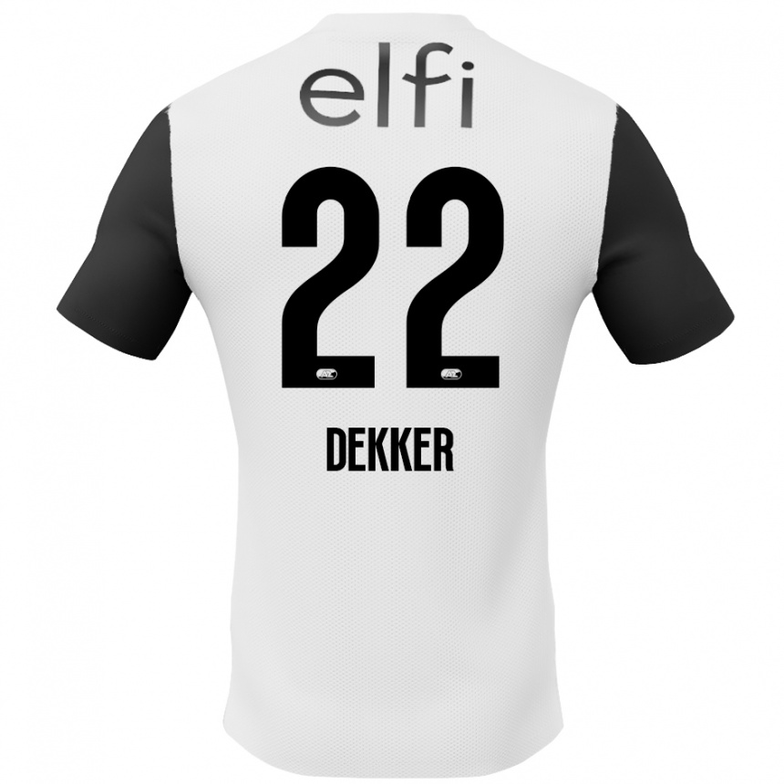 Niño Fútbol Camiseta Maxim Dekker #22 Blanco Negro 2ª Equipación 2024/25 México