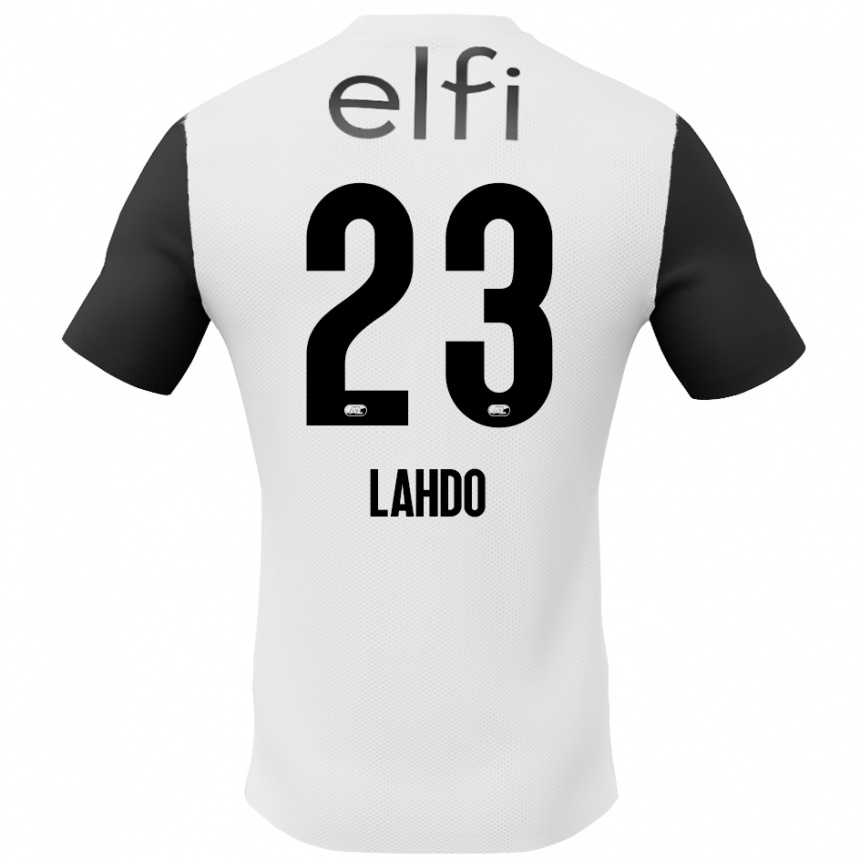 Niño Fútbol Camiseta Mayckel Lahdo #23 Blanco Negro 2ª Equipación 2024/25 México