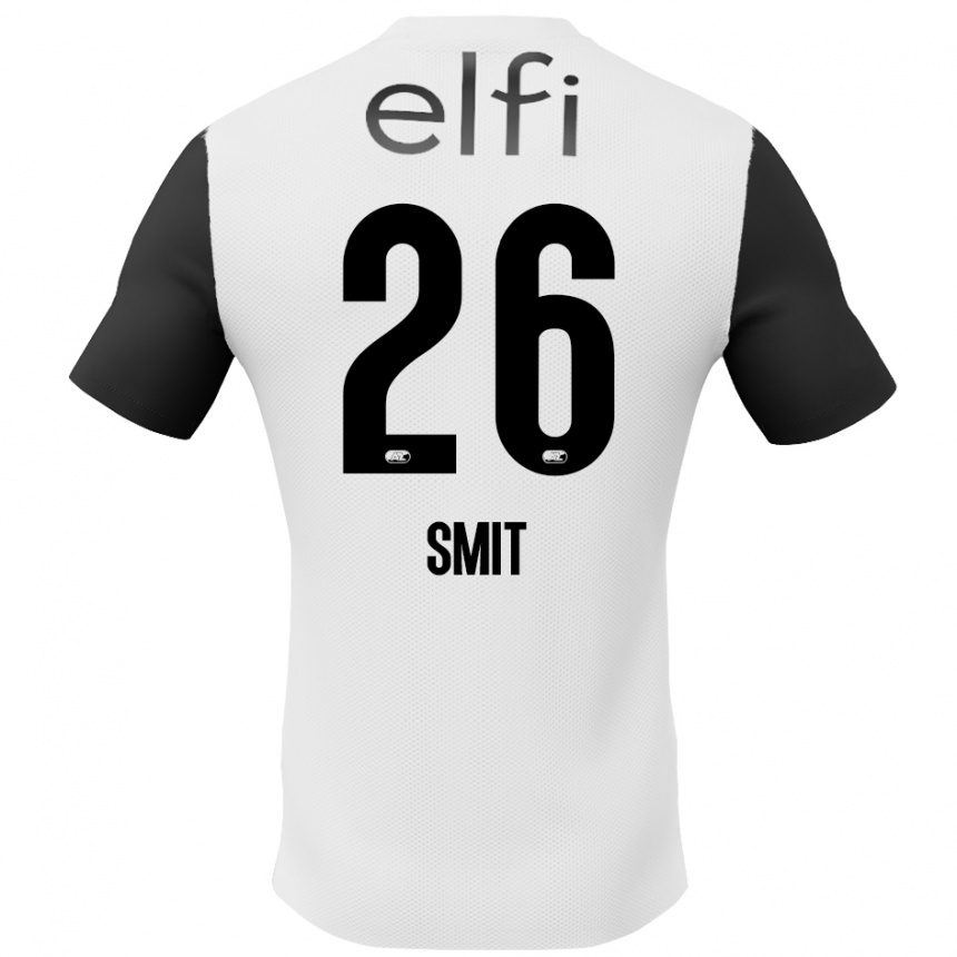 Niño Fútbol Camiseta Kees Smit #26 Blanco Negro 2ª Equipación 2024/25 México