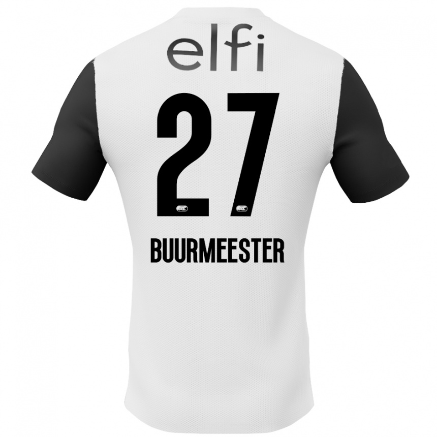 Niño Fútbol Camiseta Zico Buurmeester #27 Blanco Negro 2ª Equipación 2024/25 México