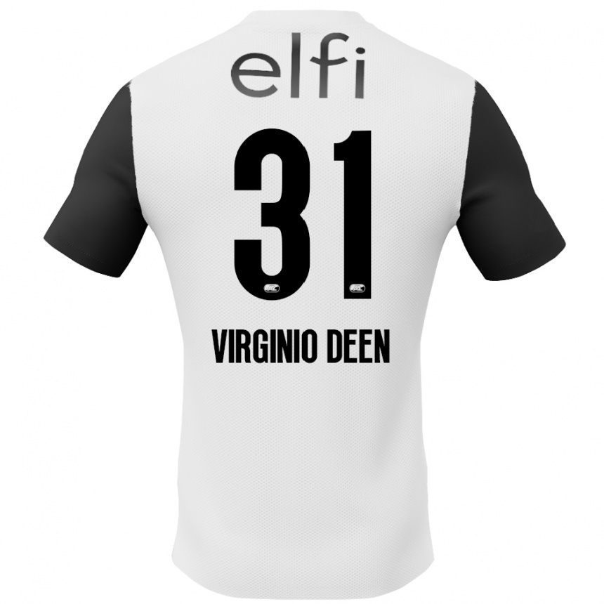 Niño Fútbol Camiseta Daniël Virginio Deen #31 Blanco Negro 2ª Equipación 2024/25 México