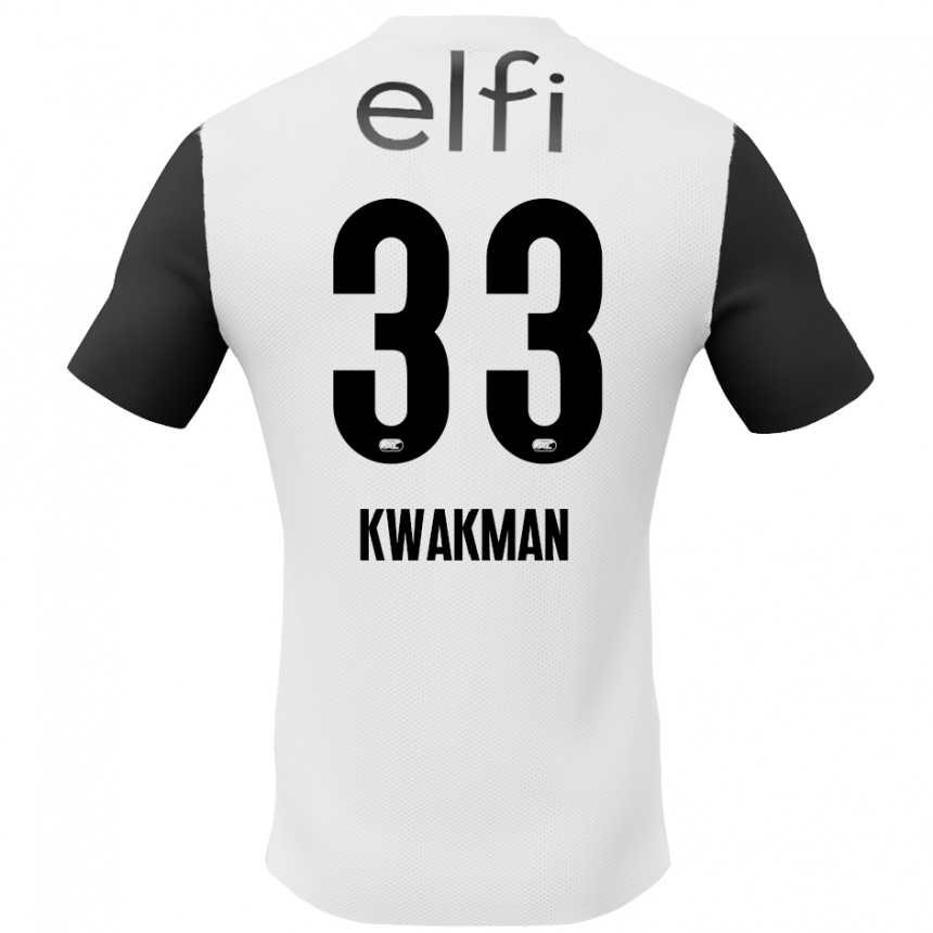 Niño Fútbol Camiseta Dave Kwakman #33 Blanco Negro 2ª Equipación 2024/25 México