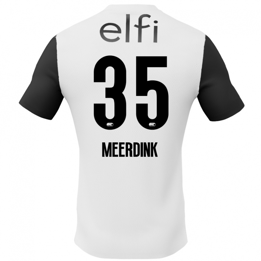 Niño Fútbol Camiseta Mexx Meerdink #35 Blanco Negro 2ª Equipación 2024/25 México