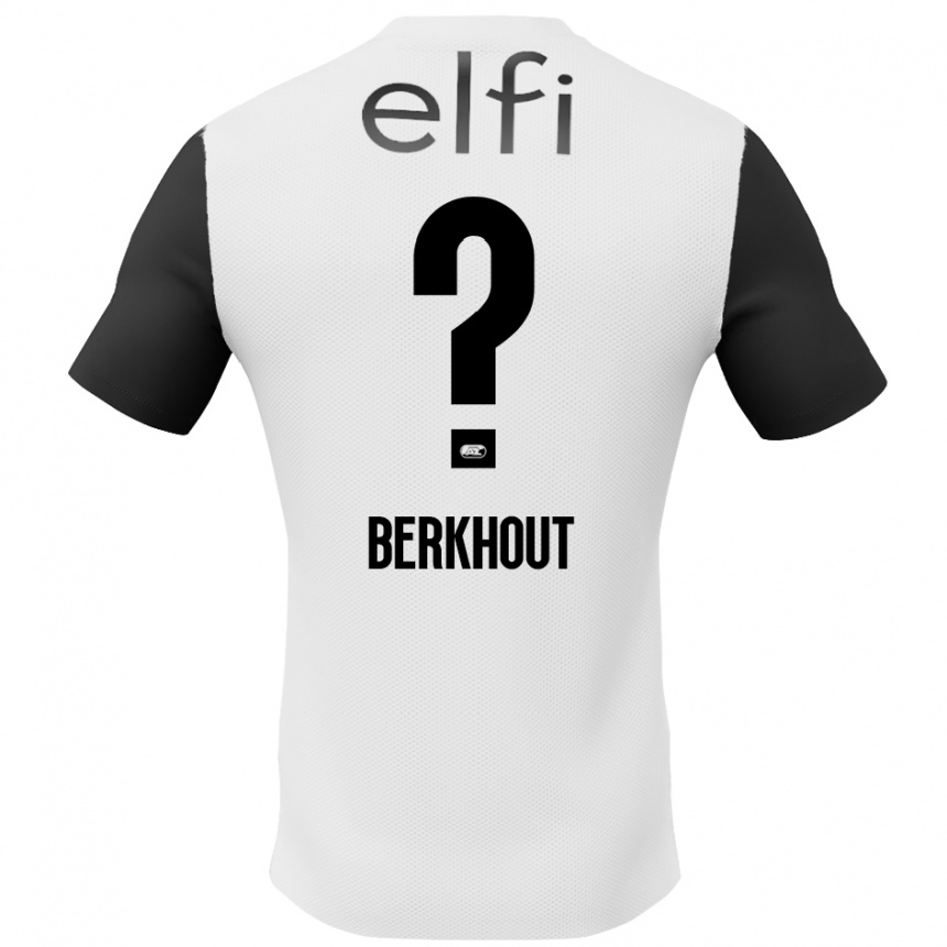 Niño Fútbol Camiseta Jorn Berkhout #0 Blanco Negro 2ª Equipación 2024/25 México