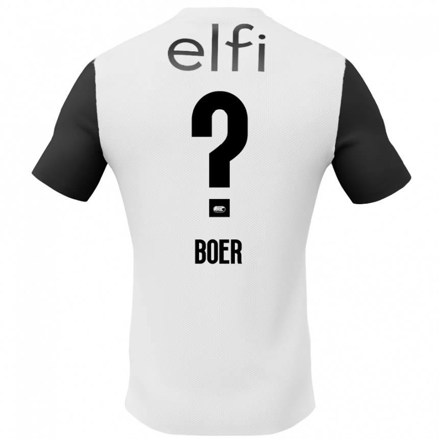 Niño Fútbol Camiseta Lars Boer #0 Blanco Negro 2ª Equipación 2024/25 México