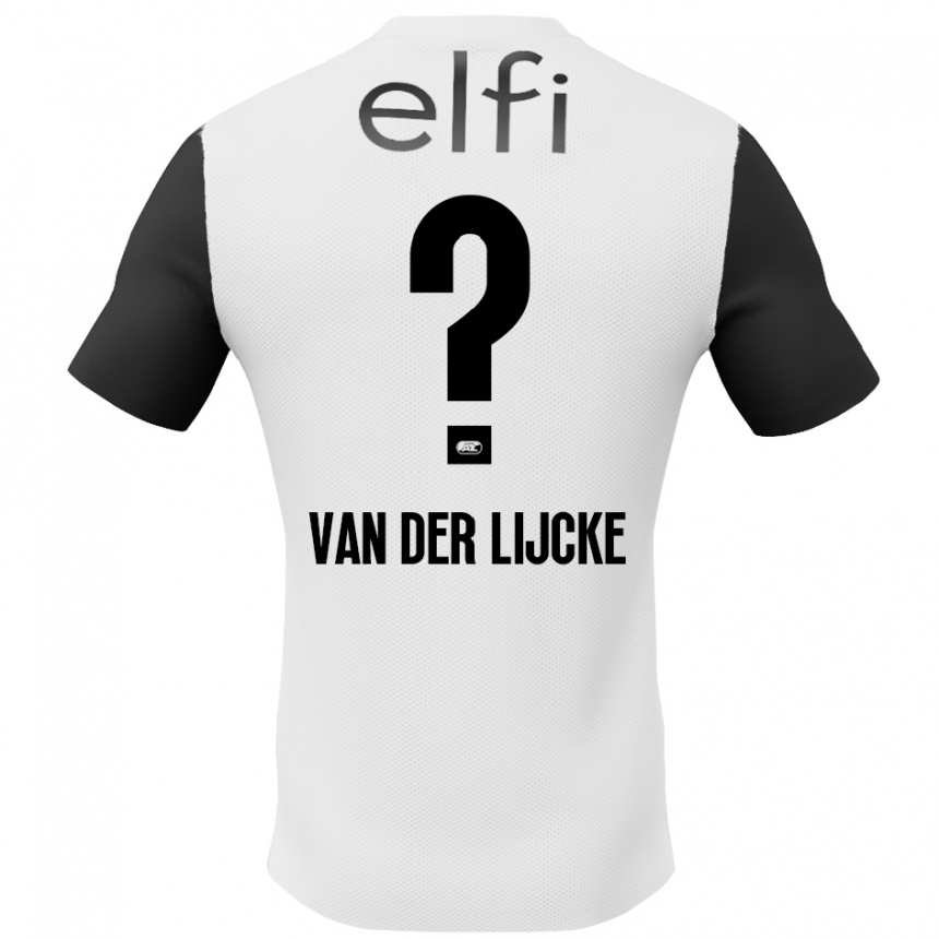 Niño Fútbol Camiseta Donny Van Der Lijcke #0 Blanco Negro 2ª Equipación 2024/25 México