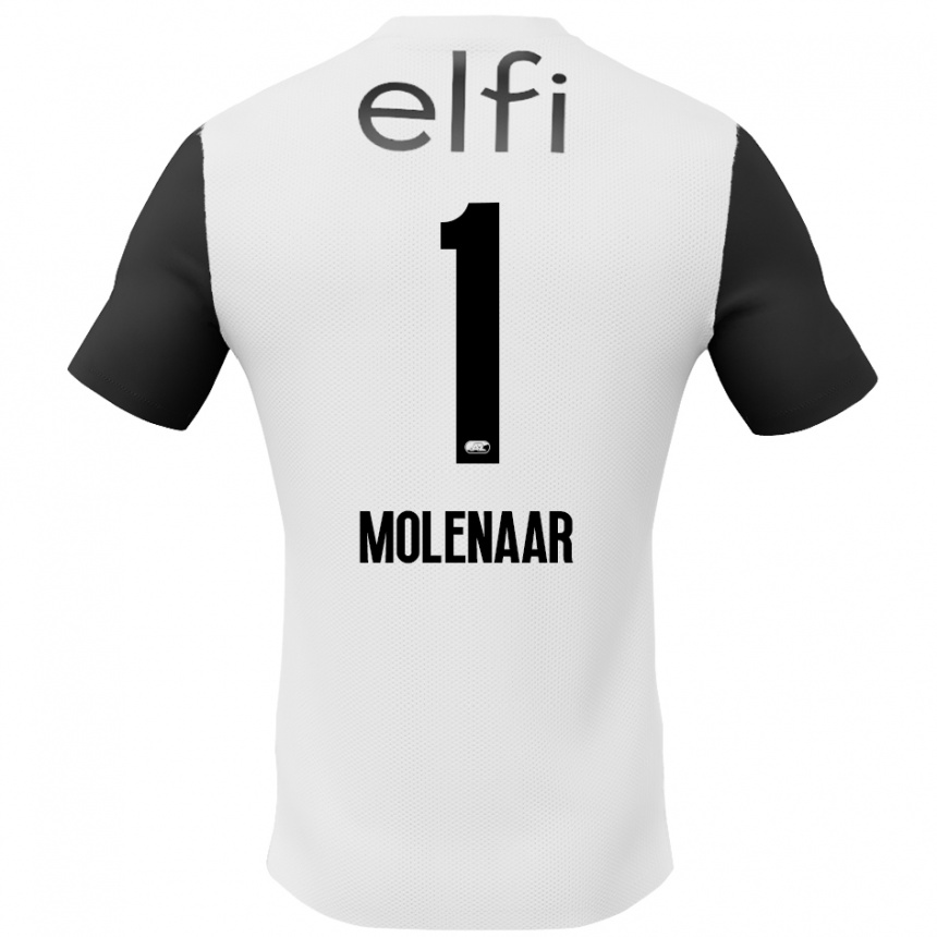 Niño Fútbol Camiseta Finn Molenaar #1 Blanco Negro 2ª Equipación 2024/25 México