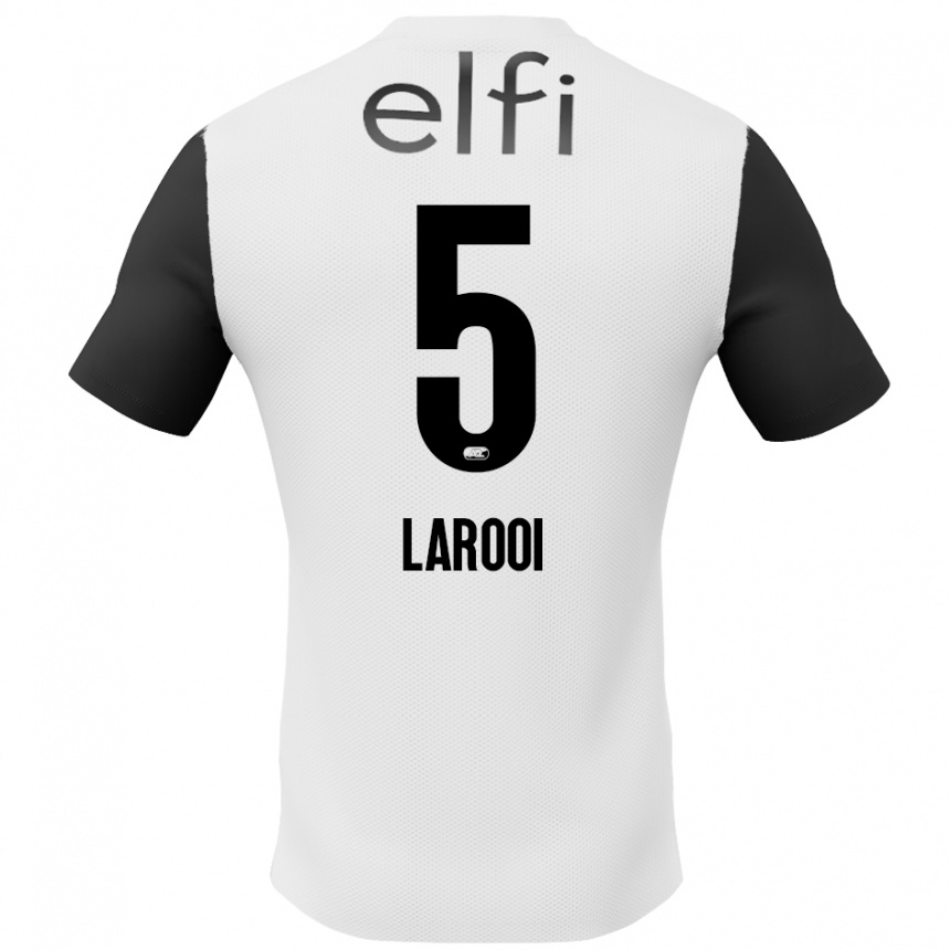 Niño Fútbol Camiseta Finn Larooi #5 Blanco Negro 2ª Equipación 2024/25 México