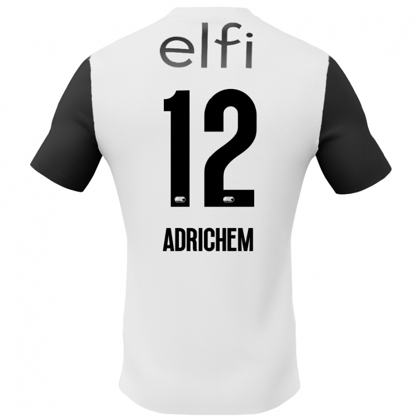 Niño Fútbol Camiseta Mees Adrichem #12 Blanco Negro 2ª Equipación 2024/25 México