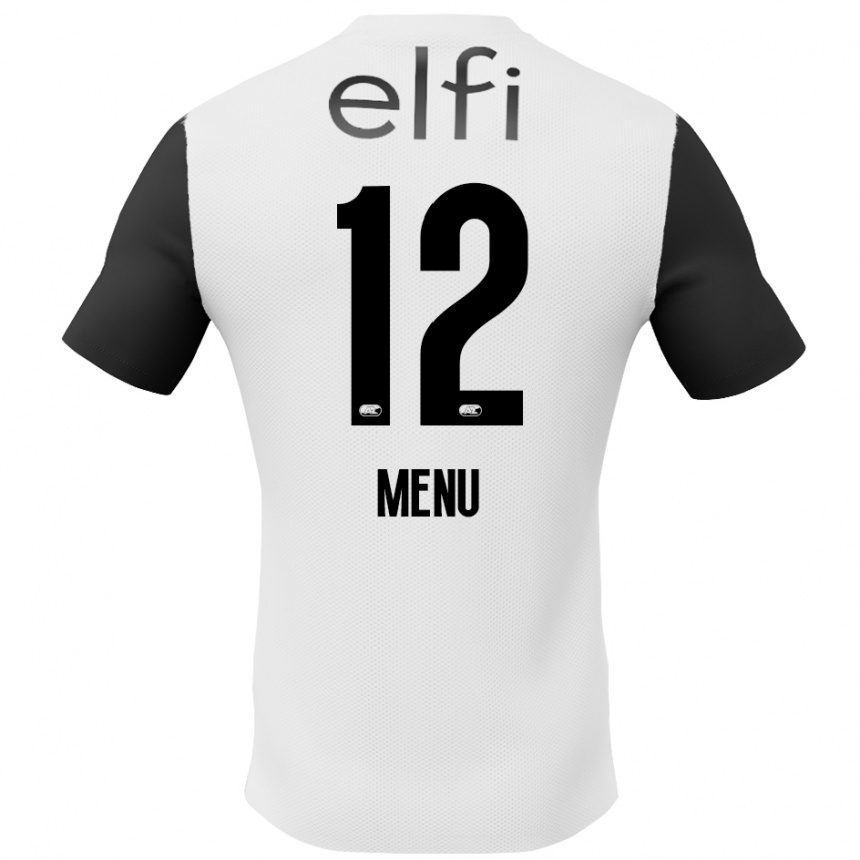 Niño Fútbol Camiseta Mathijs Menu #12 Blanco Negro 2ª Equipación 2024/25 México