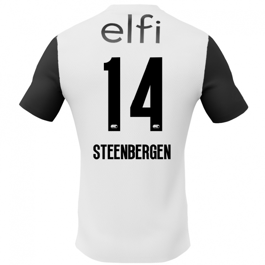 Niño Fútbol Camiseta Thom Steenbergen #14 Blanco Negro 2ª Equipación 2024/25 México