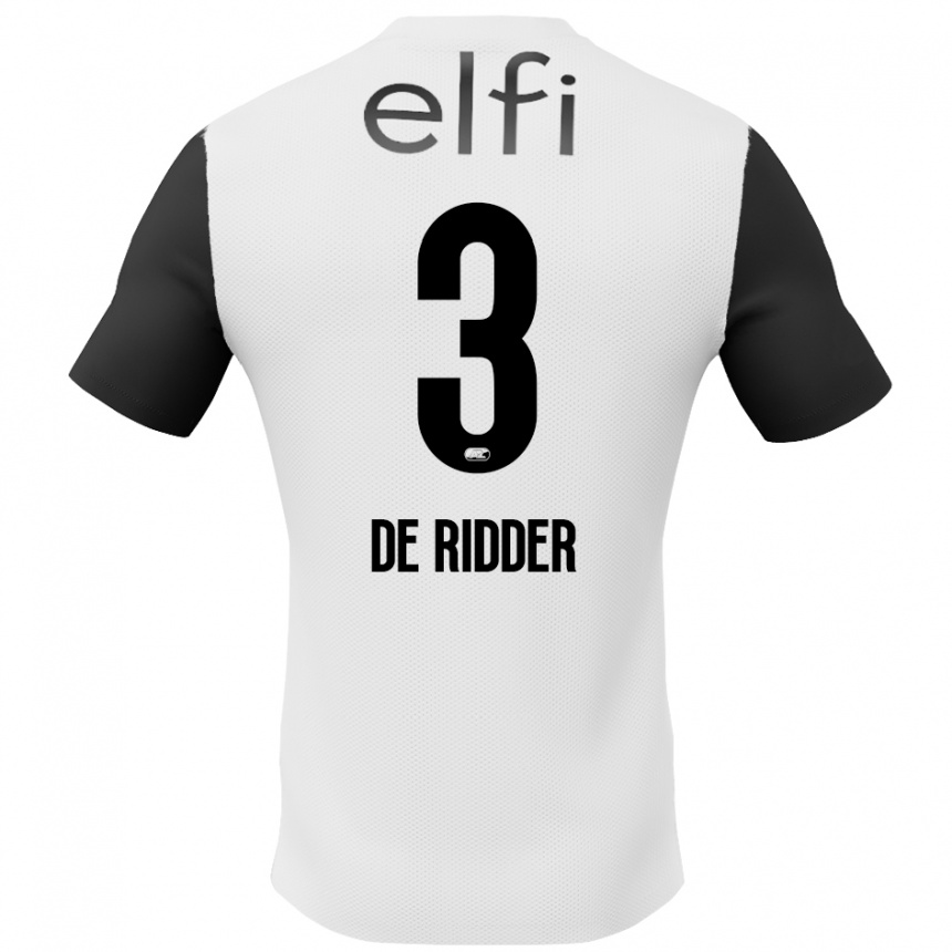 Niño Fútbol Camiseta Djoeke De Ridder #3 Blanco Negro 2ª Equipación 2024/25 México