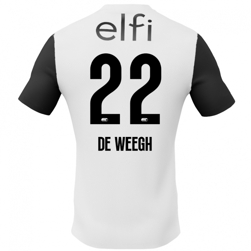 Niño Fútbol Camiseta Bo Op De Weegh #22 Blanco Negro 2ª Equipación 2024/25 México