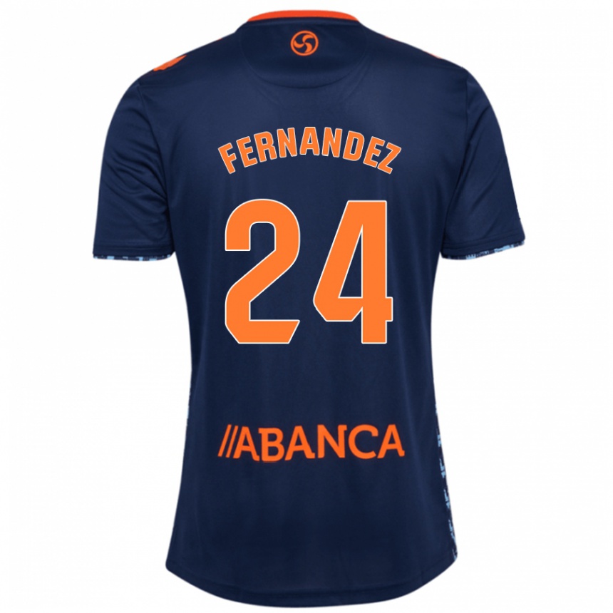 Niño Fútbol Camiseta César Fernández #24 Azul Marino 2ª Equipación 2024/25 México