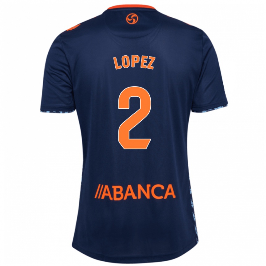 Niño Fútbol Camiseta Iván López #2 Azul Marino 2ª Equipación 2024/25 México