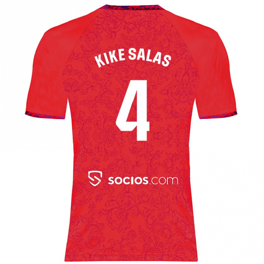 Niño Fútbol Camiseta Kike Salas #4 Rojo 2ª Equipación 2024/25 México