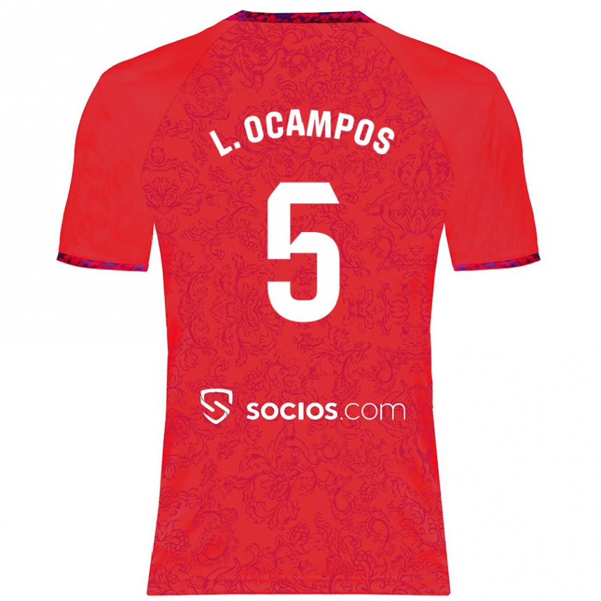 Niño Fútbol Camiseta Lucas Ocampos #5 Rojo 2ª Equipación 2024/25 México