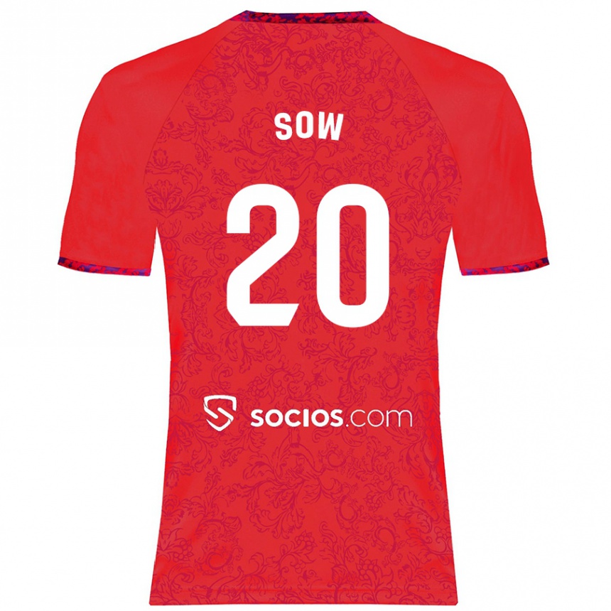 Niño Fútbol Camiseta Djibril Sow #20 Rojo 2ª Equipación 2024/25 México