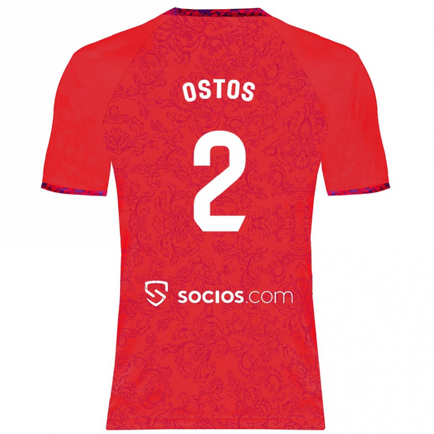 Niño Fútbol Camiseta Fran Ostos #2 Rojo 2ª Equipación 2024/25 México