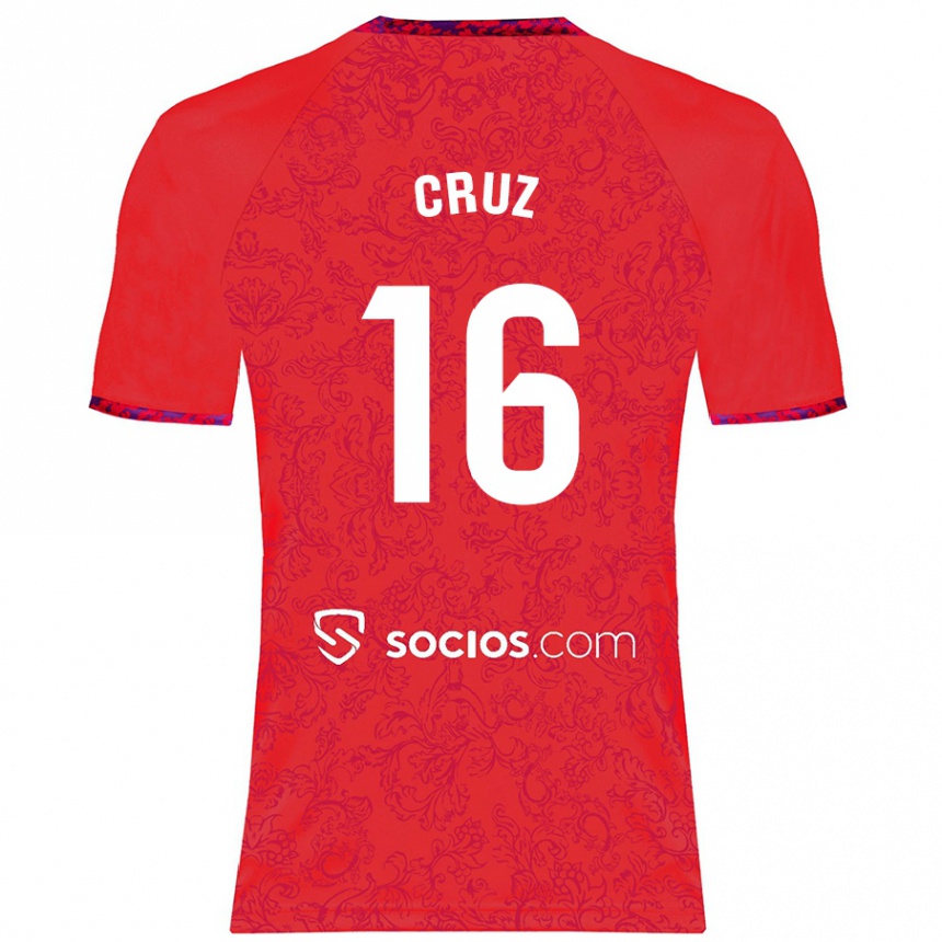 Niño Fútbol Camiseta Jesús Cruz #16 Rojo 2ª Equipación 2024/25 México