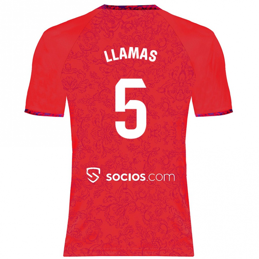 Niño Fútbol Camiseta Eva Llamas Hernández #5 Rojo 2ª Equipación 2024/25 México