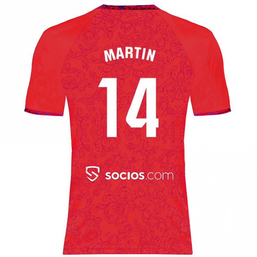 Niño Fútbol Camiseta Nazareth Martín #14 Rojo 2ª Equipación 2024/25 México