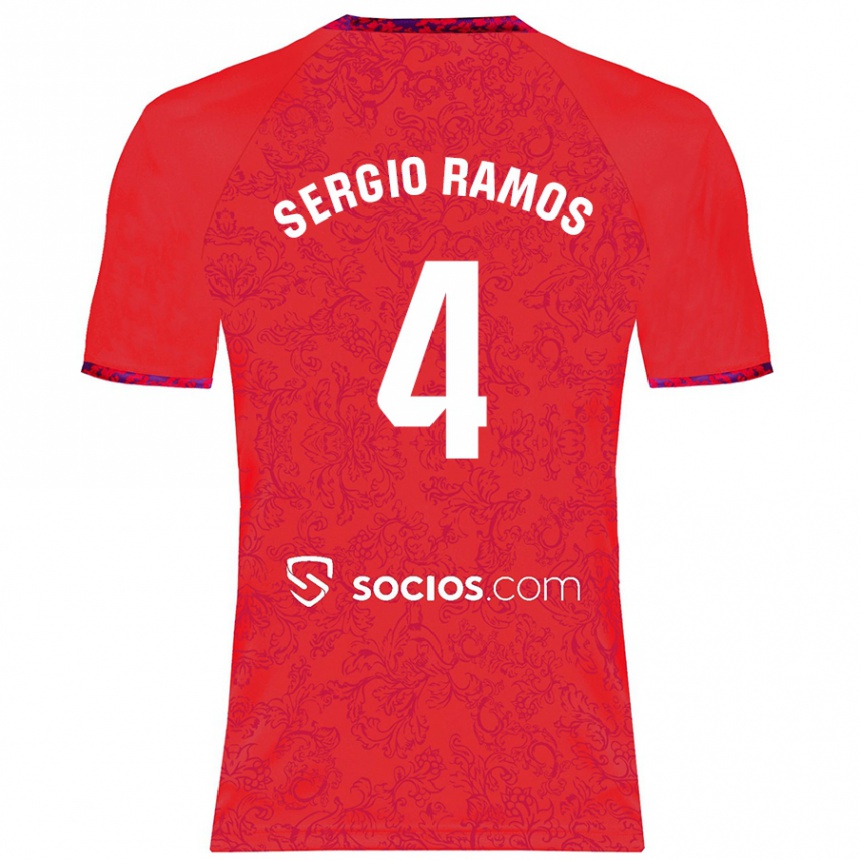 Niño Fútbol Camiseta Sergio Ramos #4 Rojo 2ª Equipación 2024/25 México