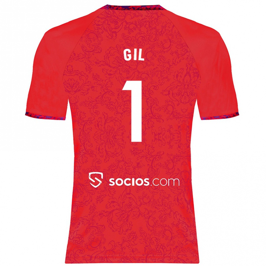 Niño Fútbol Camiseta David Gil #1 Rojo 2ª Equipación 2024/25 México