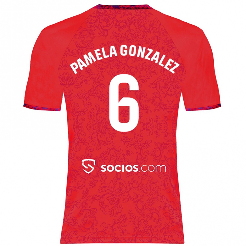 Niño Fútbol Camiseta Cinthia Pamela González Medina #6 Rojo 2ª Equipación 2024/25 México