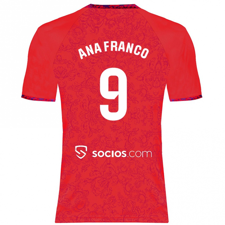 Niño Fútbol Camiseta Ana Franco De La Vega #9 Rojo 2ª Equipación 2024/25 México