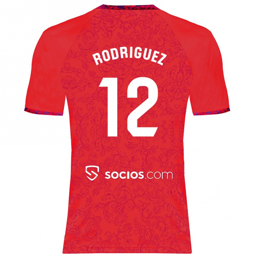 Niño Fútbol Camiseta Lucía María Rodríguez Herrero #12 Rojo 2ª Equipación 2024/25 México