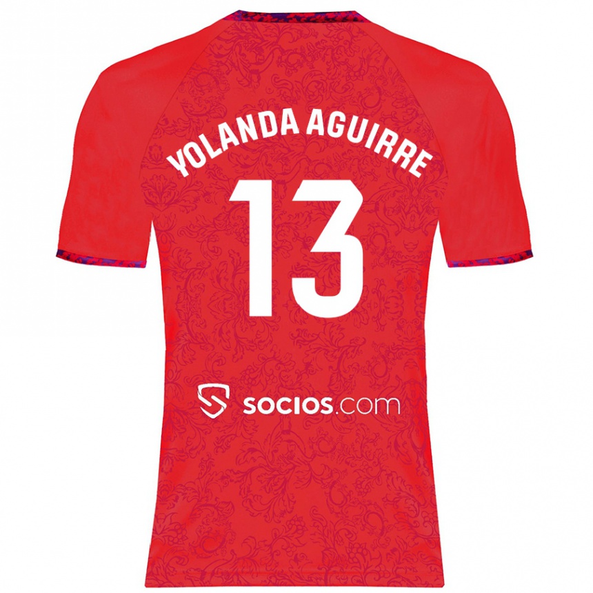 Niño Fútbol Camiseta Yolanda Aguirre Gutiérrez #13 Rojo 2ª Equipación 2024/25 México