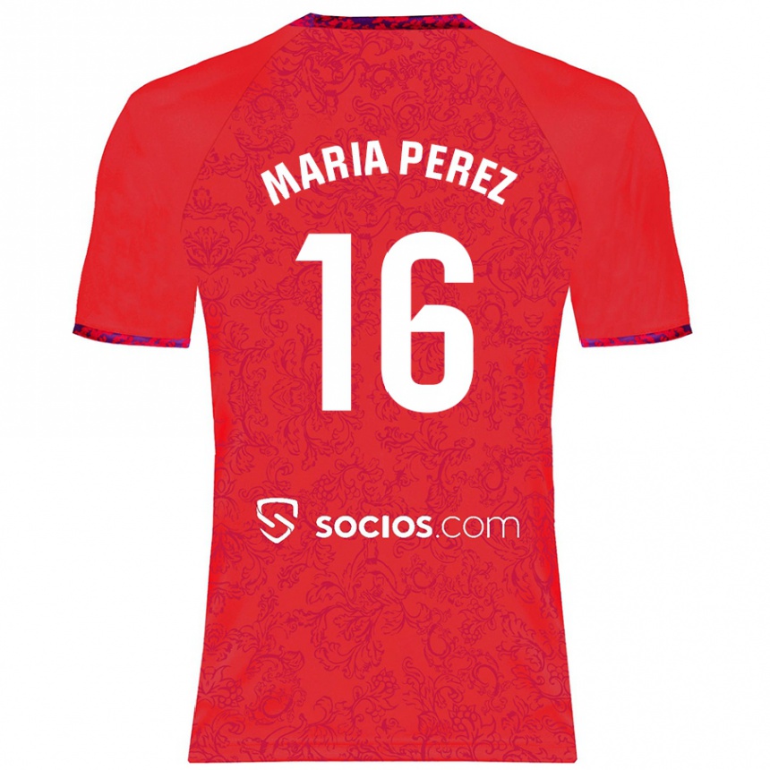 Niño Fútbol Camiseta María Pérez Rabaza #16 Rojo 2ª Equipación 2024/25 México