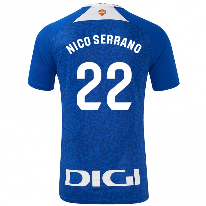 Niño Fútbol Camiseta Nico Serrano #22 Azul Real 2ª Equipación 2024/25 México