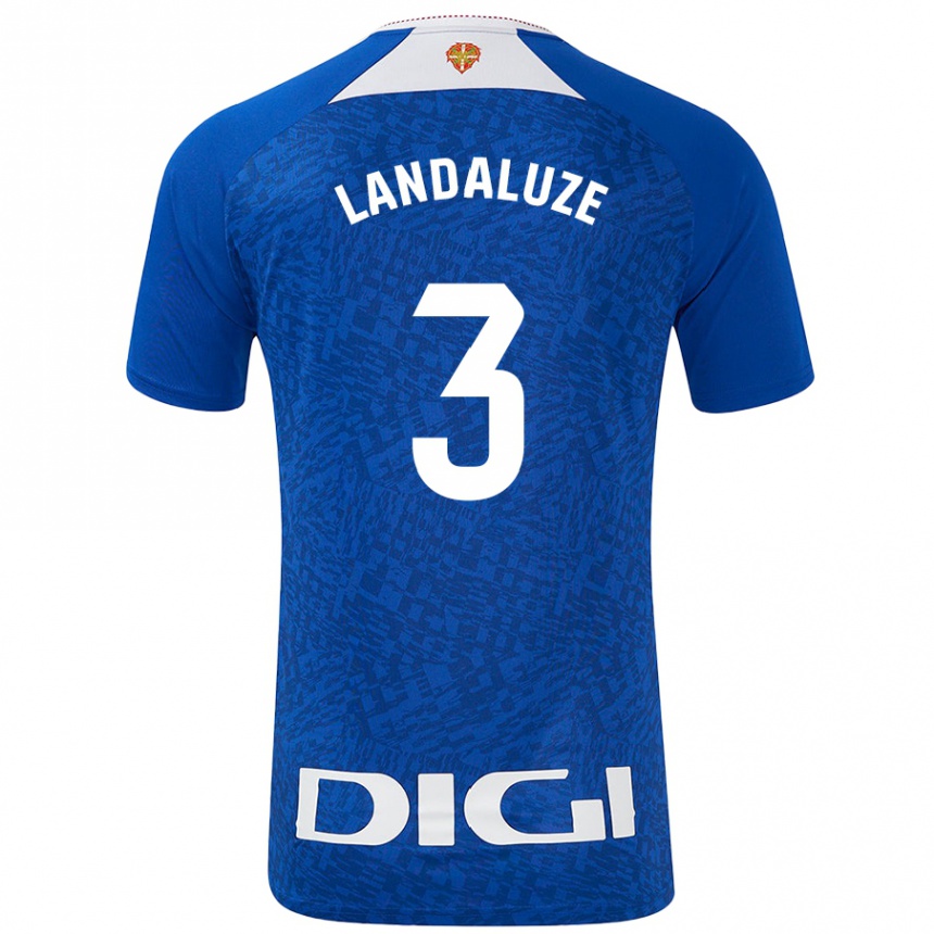 Niño Fútbol Camiseta Naia Landaluze Marquínez #3 Azul Real 2ª Equipación 2024/25 México