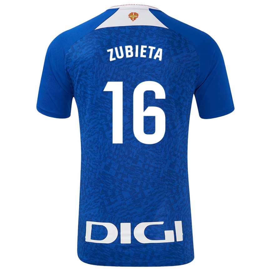 Niño Fútbol Camiseta Maite Zubieta Arambarri #16 Azul Real 2ª Equipación 2024/25 México