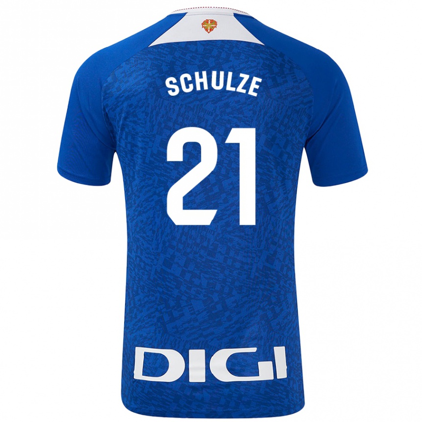 Niño Fútbol Camiseta Bibiane Schulze #21 Azul Real 2ª Equipación 2024/25 México